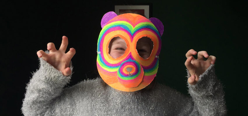 Having fun with mask making at The Brain Changer arts project