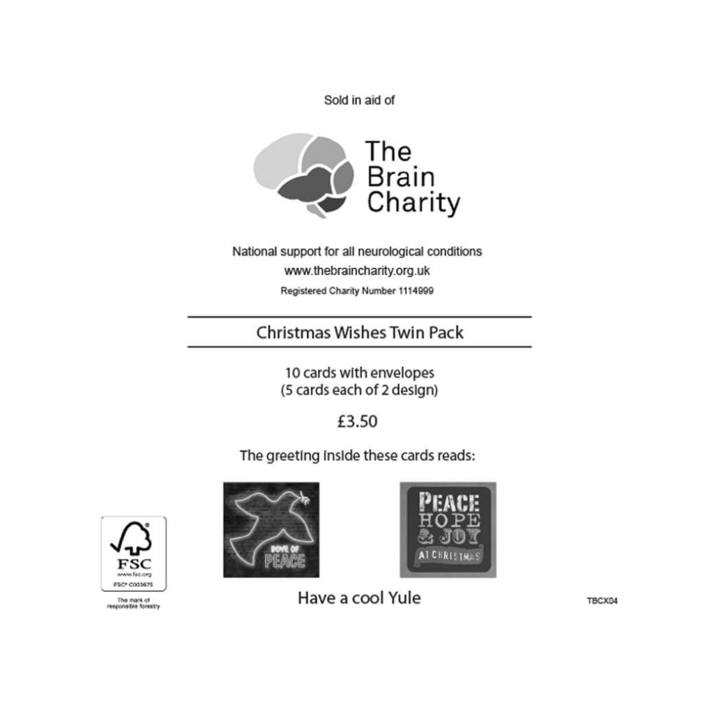 Dove of peace charity Christmas cards neon graphic pack of 10