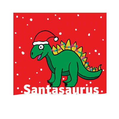 Dinosaur Christmas card design 2