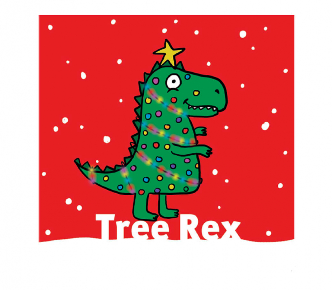 Dinosaur Christmas card design 1
