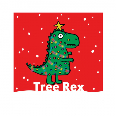 Dinosaur Christmas card design 1