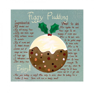 Figgy pudding charity Christmas card