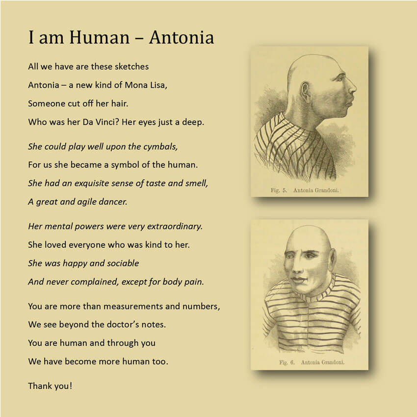 A poem about Antonia written by the study group - I am human - Antonia