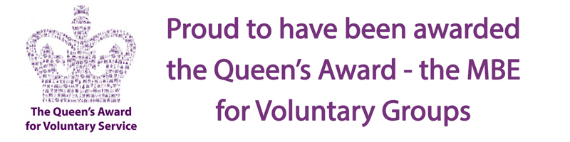 Proud to have been awarded The Queen's Award for Voluntary Service - the MBE for voluntary groups