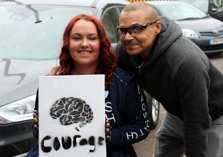 Sarah enjoys attending The Brain Charity's therapeutic art classes in Liverpool