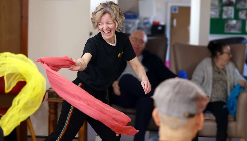 Care home residents participates in a Music Makes Us! Dance class