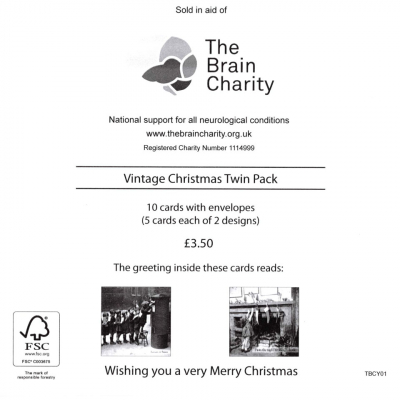 Vintage B&W photograph charity Christmas cards