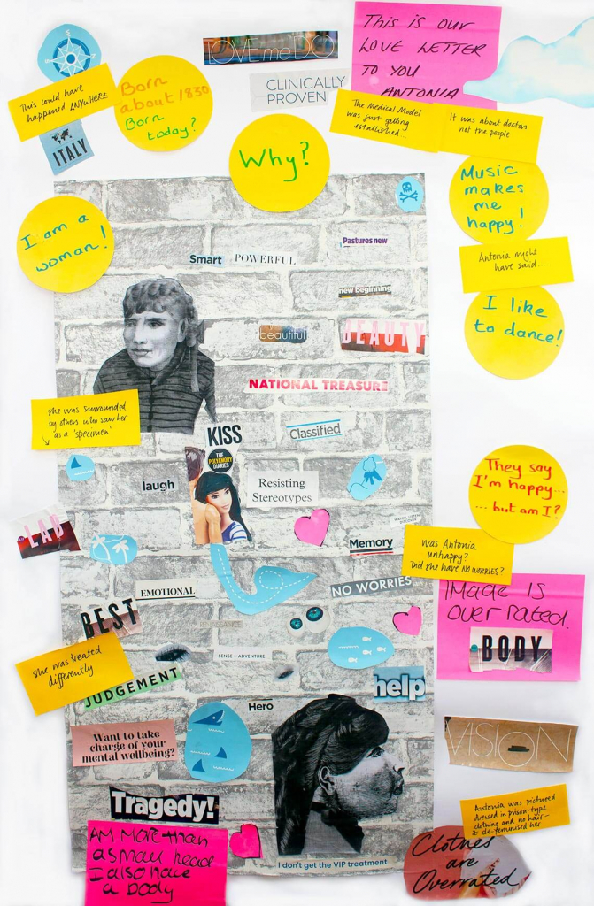 A collage we created to help us make sense of Antonia Grandoni's story