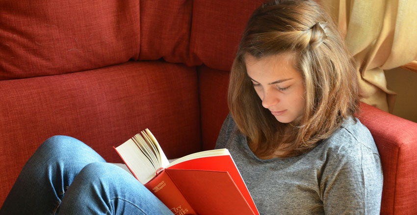 reading at home can be a great way to relax