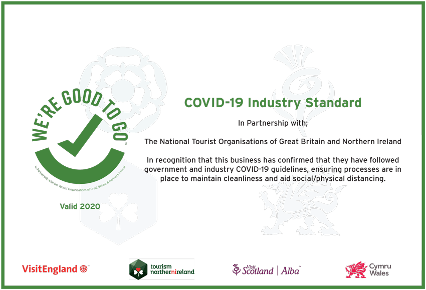 We're good to Go COVID safe certificate