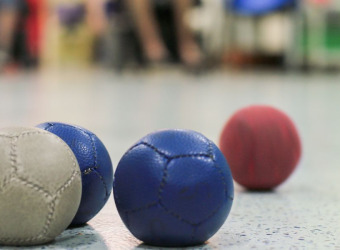 Playing boccia at The Brain Charity