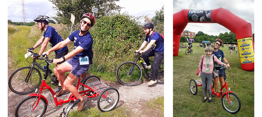 Andrew on his sponsored bike ride