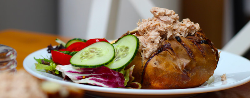 Baked potato and tuna mayo at The Brain Food Cafe