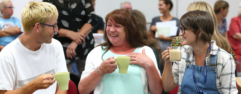 Friends socialising at The Brain Charity in Liverpool