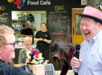 One of The Brain Charity's patrons Roger Philips enjoying one of our events