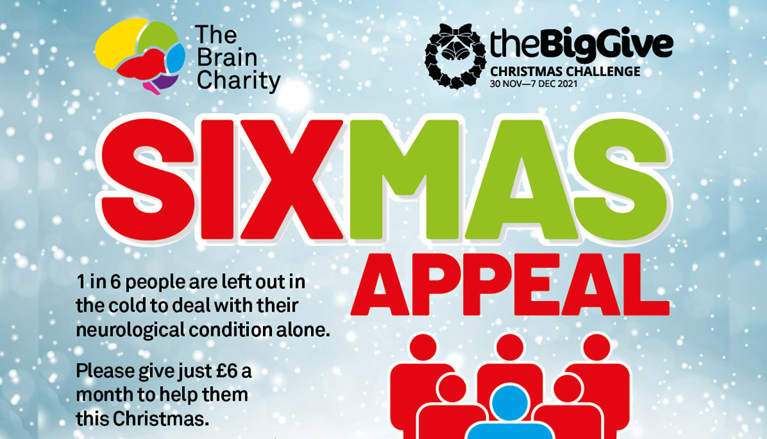 The Brain Charity's Sixmas appeal masthead image