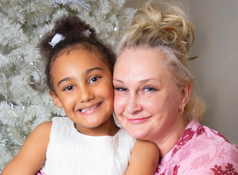 Donate to The Brain Charity's Sixmas appeal to help people like Sonia and her daughter Sophia shown here