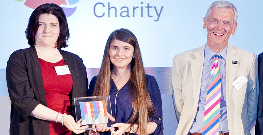 The Brain Charity team winning the Clothworker's Charity Governance Award 2018