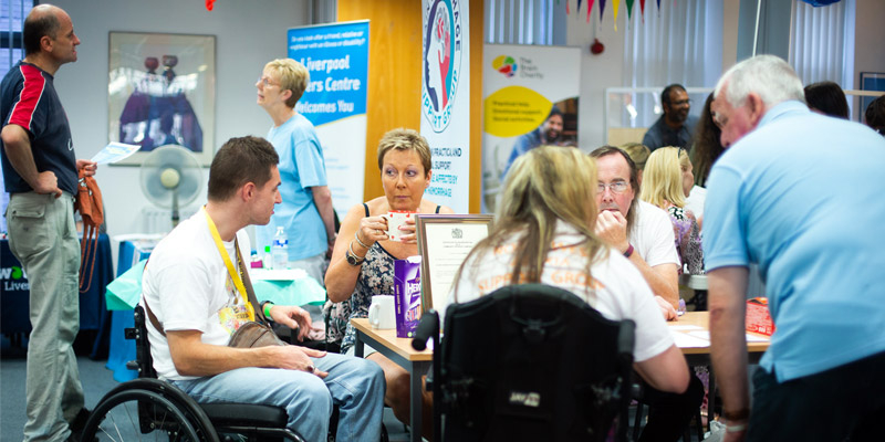 A support group meeting at The Brain Charity in Liverpool