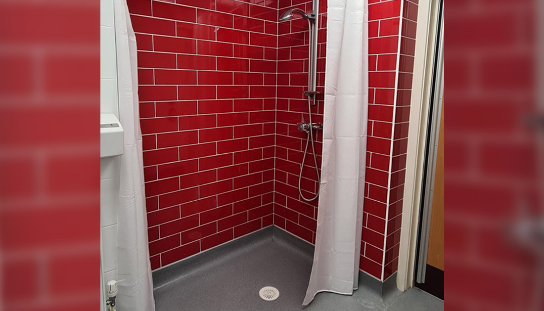 The new shower room at The Brain Charity