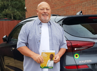 Hidden Disabilities Sunflower wearer Paul Pengelly can now display the Sunflower on his vehicle thanks to the new partnership with National Highways