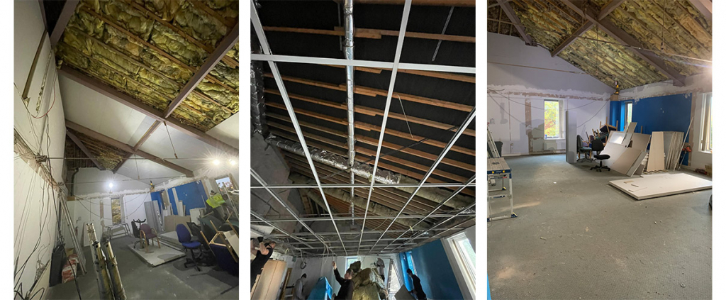 Views of work on The Brain Charity's new neuro-rehabilitation gym refurbishment