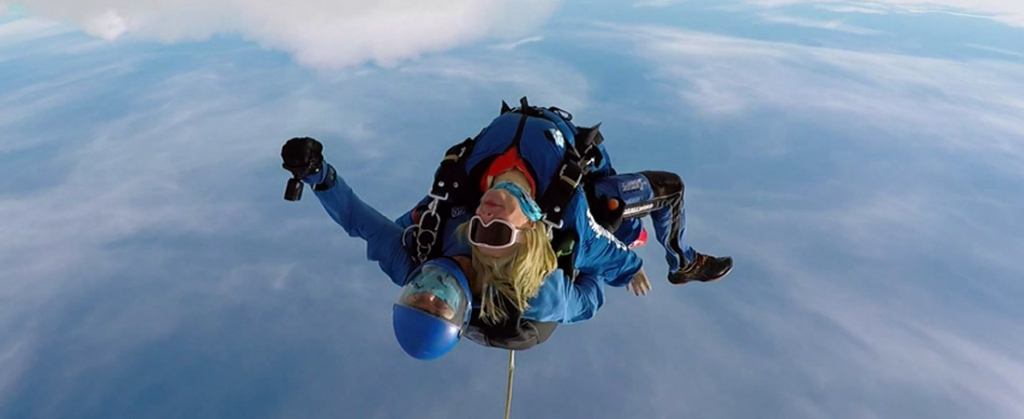 Leah's skydive for The Brain Charity