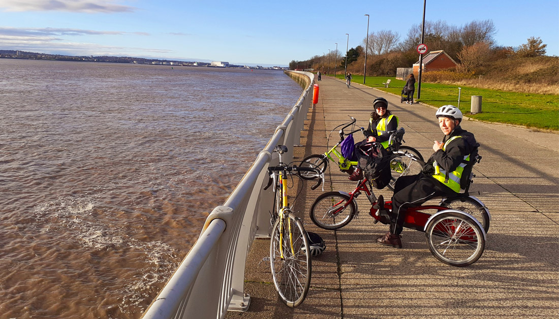 The Brain Charity's clients enjoying the wheels for all accessible cycling scheme