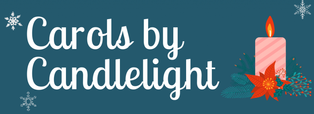CArols by candlelight section header with image of candle