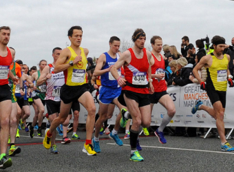 Runners in the Manchester Marathon
