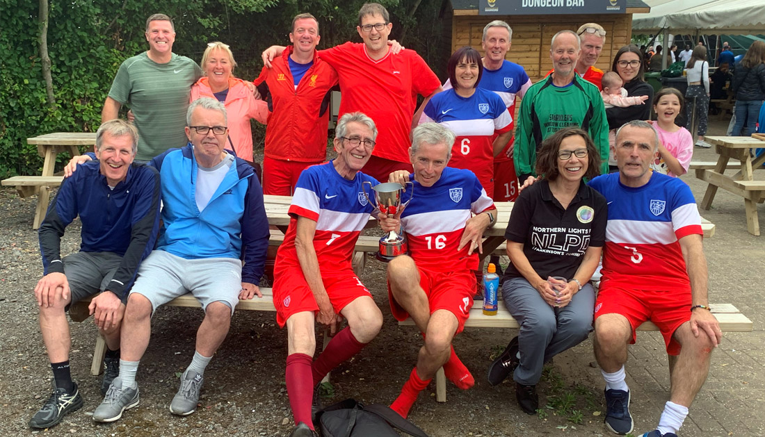 A mixed gender walking football team