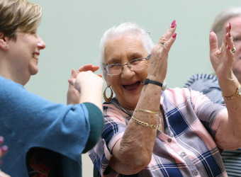 PArticipants at one of The Brain Charity's speech and language therapy (SALT) through singing workshops for people living with dementia