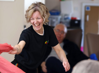 Dancing with scarves at The Brain Charity's Music Makes Us! Move workshops for dementia