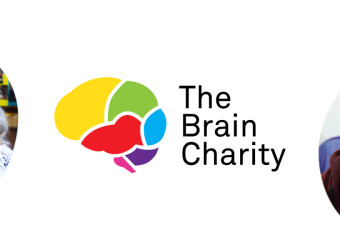The Brain Charity logo and jobs header showing people enjoying working at The Brain Charity