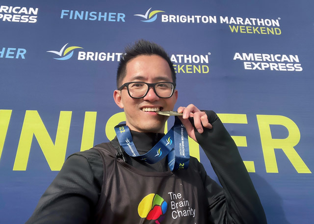 Fundraiser Tim with his winners medal