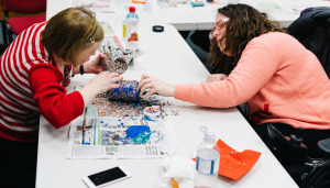 Two friends crafting