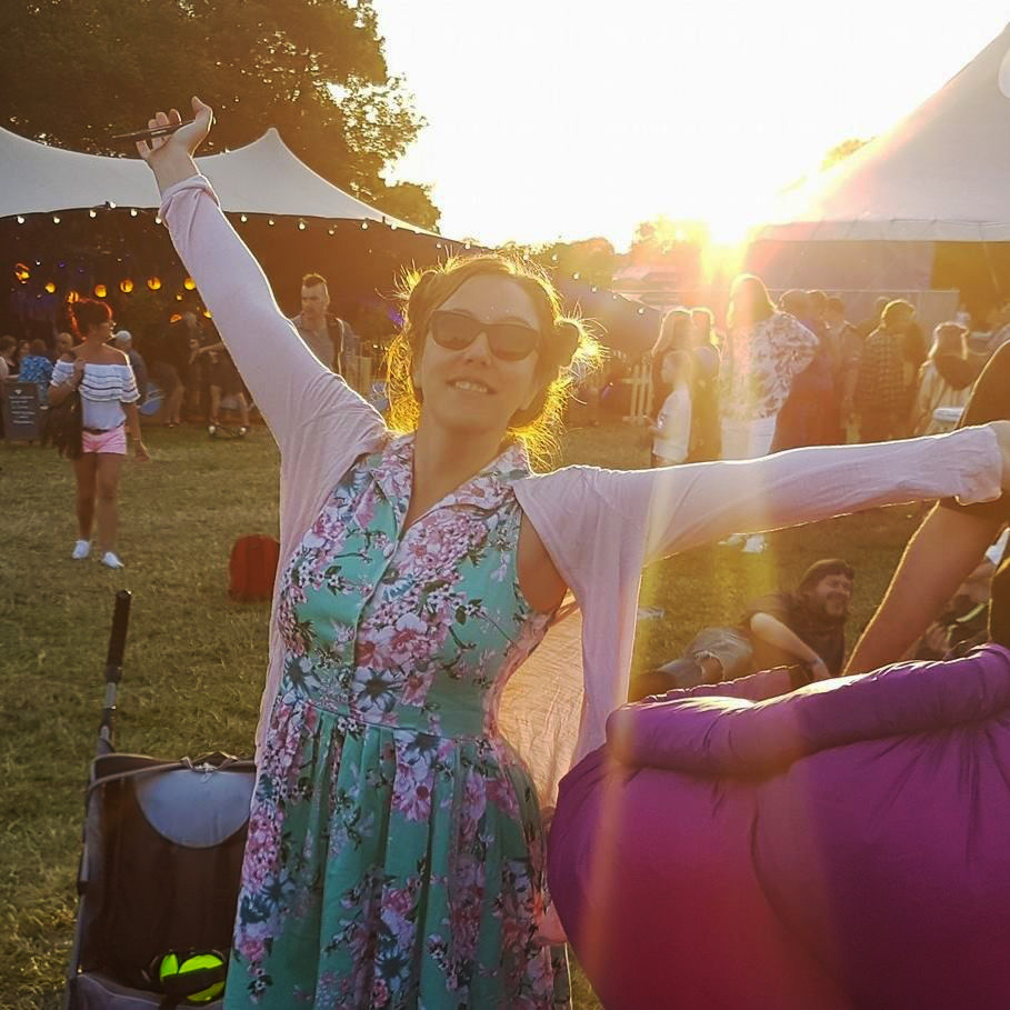 Erin enjoying herself at a festival