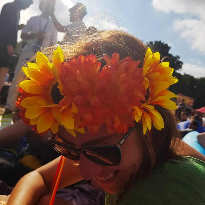 Erin with sunflowers