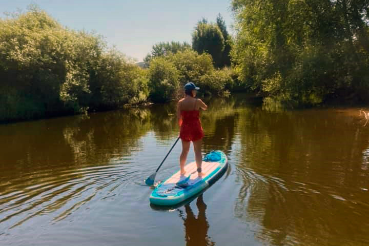 Erin on a paddleboard