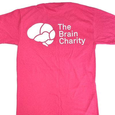The Brain Charity T-shirt in pink back view