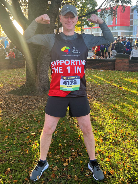 Paul, Head of Services at The Brain Charity, took-on the Manchester Half Marathon