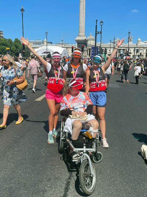 Fundraisers Roxane Jessica Madison and Joni at the London 10K