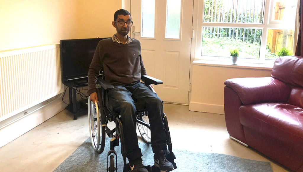 Rupak in his new flat before the carpet was fitted