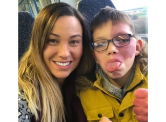 Isaac with his mum Louise