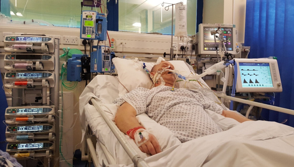 Ian in hospital following his accident