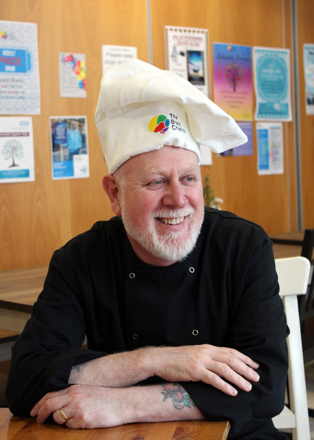 Chris wearing his chef's hat