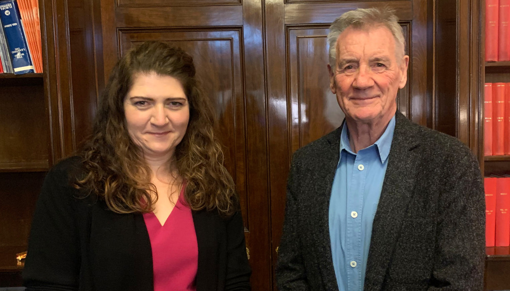 The Brain Charity CEO Nanette Mellor with Michael Palin