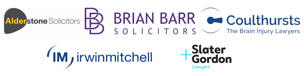 Logos of The Brain Charity's trusted legal partners