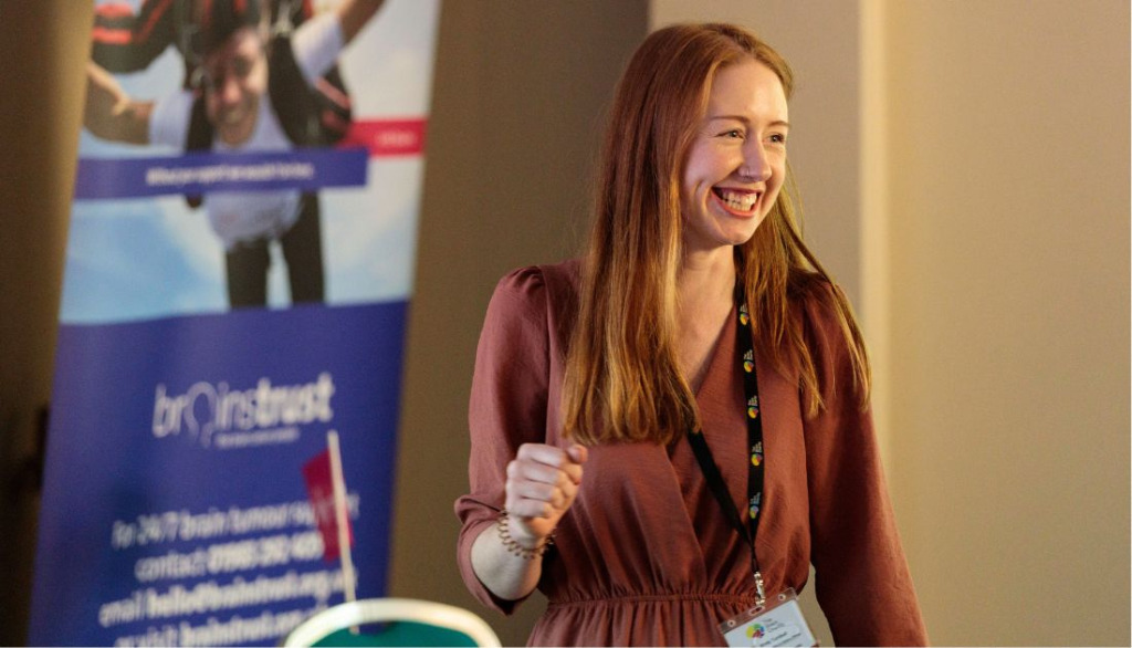 The Brain Charity's Value of You confidence course trainer delivering training to a group at brainstrust - photo credit David Jones, brainstrust