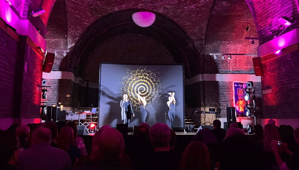 Performers on stage at a Night at The Electro Circus